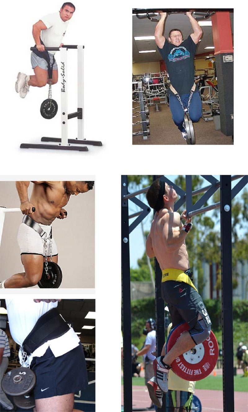 HemeraPhit Pull-up Belt Weighted Dip Belt with Chain Double D-ring Weightlifting Back Support Strap Home Gym Equipment Waist Belt (Double D-ring) - Image 2